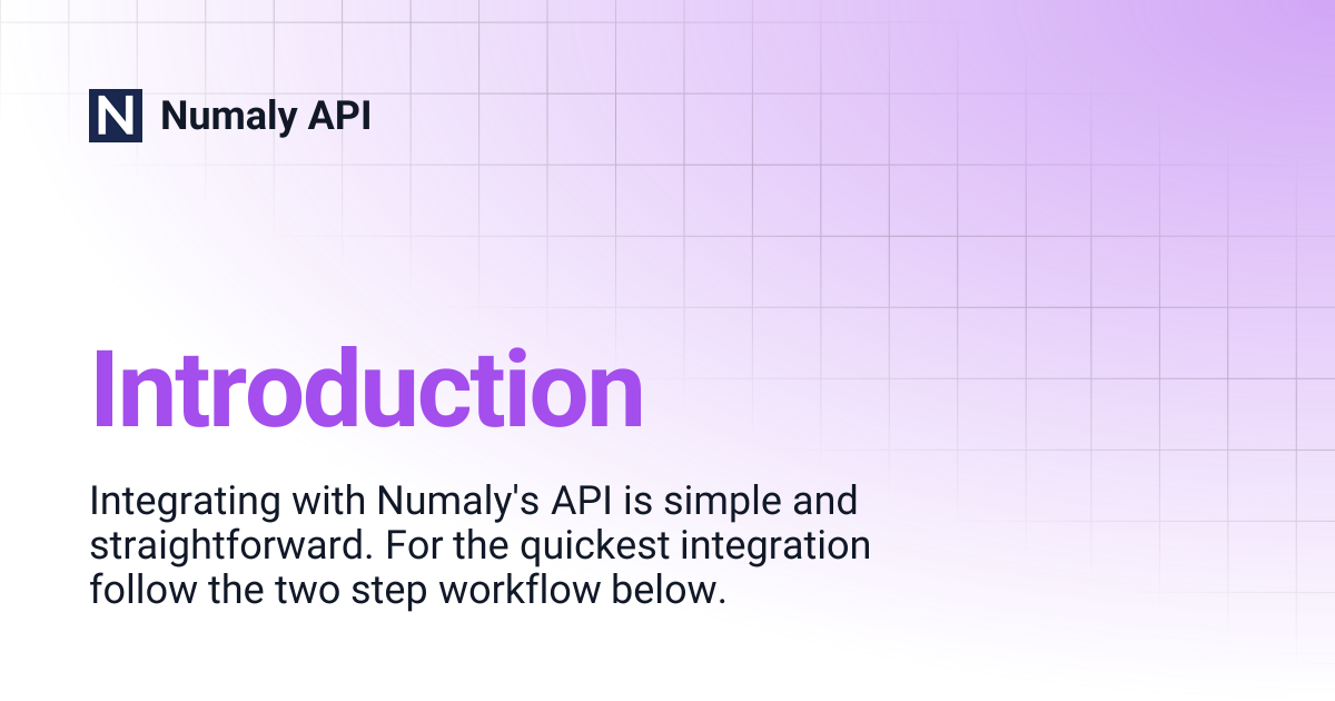 Introduction | Numaly API